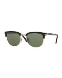 Cellor Half-Rim Acetate Sunglasses, Black
