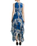 Ilia Printed Tiered-Ruffle Maxi Dress, Multicolor