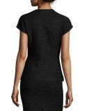 Papier Knit Cap-Sleeve Jacket, Caviar