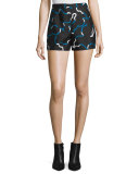 Camry Printed Mikado Shorts, Balestra Black