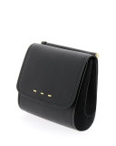 Sabrina Calfskin Saddle Bag, Black