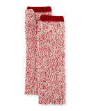 Marled Cashmere Fingerless Gloves/Arm Warmers, Red