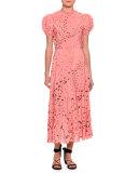 Metamorphosis Printed Tea-Length Dress, Pink/Multi