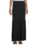 Rinnah Flounce-Hem Maxi Skirt, Black