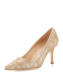 Newcio Pointed-Toe 70mm Pump, Natural