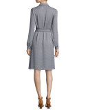 Christelle Belted Printed Shirtdress, New Ivory/Midnight