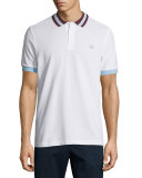 Contrast-Trim Polo Shirt, White