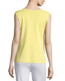 Long Knit Round-Neck Tank, Daisy 