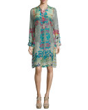 Yokina Printed Georgette Dress, Plus Size