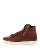 Russel Leather High-Top Sneaker, Brown