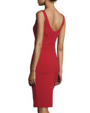 Geovana Sleeveless Sheath Dress, Rubiate