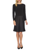 Charlotte Long-Sleeve Combo Dress 