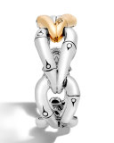 Bamboo Sterling Silver Bangle w/18K Link