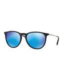 Erika Mirrored-Lens Metal-Temple Sunglasses