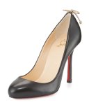 Very Gemma Bow-Back 100mm Red Sole Pump, Black/Light Gold