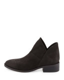 Leaf Nubuck Slip-One Bootie, Black