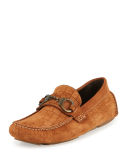 Brogan Men's Crocodile-Embossed Driver with Handcuff Detail