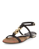Reasonson Leather T-Strap Sandal, Black