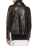 Mission Leather Swing-Back Moto Jacket, Black