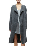 Open-Front Fringe Long Coat