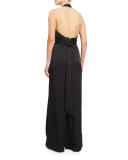 Sleeveless Tie-Waist Wide-Leg Jumpsuit