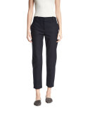 Blake Straight-Leg Ankle Pants, Navy