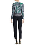 Marcy Zip-Front Printed Jacket