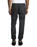 Maverick Cargo-Pocket Moto Jogger Pants, Black
