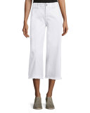 The Cropped Hampden Trousers, Sugar W/Raw Hem