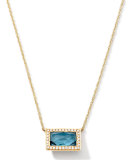 18k Gold Gelato Medium Baguette Topaz Necklace with Diamonds