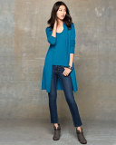Long Cashmere Duster Cardigan, Plus Size