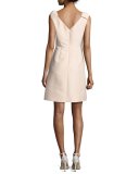 sleeveless structured a-line cocktail dress, pale pink