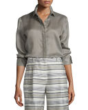 Carlise Long-Sleeve Button-Front Blouse