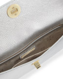 Diana Flap Clutch Bag, Silver