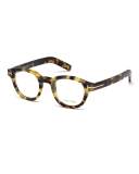 Chunky Square Optical Frames, Yellow Tortoise