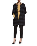 Fleece Slouchy Ankle Pants, Black, Plus Size