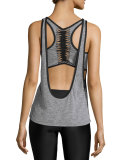 Jump Layered Tank Top, Heather Gray/Black