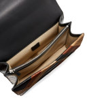 Dionysus Chevron Ayers Shoulder Bag, Black/Brown/Beige/Gold