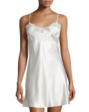 Jasmine Lace-Trim Chemise, Warm White