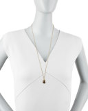 Extra Large 18k Gold Carpe Diem Pendant Necklace, 30"L