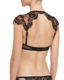 Jamais Le Premier Soir Cap-Sleeve Balconette Bra, Black