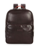 Smooth-Leather Backpack, Dark Brown