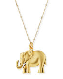 Oversize Elephant Talisman Necklace, 32"