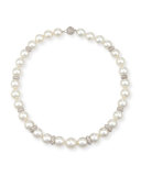 South Sea Pearl & Diamond Spacer Necklace, 18"