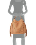 Fringe Moto Hobo Bag, Butter Rum