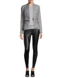 Palladium Lamb Leather Leggings, Black