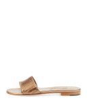 Falco Snakeskin Slide Sandal, Bronze