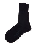 Firenze Solid Knit Dress Socks, Navy