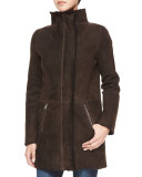 LS ZIP FRONT COAT W/CURLY F