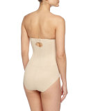 Sheer Bodybriefer Strapless Shaping Bodysuit, Black